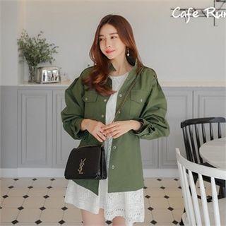 Epaulet Stand-collar Military Jacket