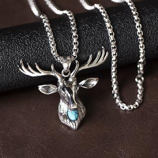 Stainless Steel Deer Pendant Necklace As Shown In Figure - One Size