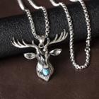 Stainless Steel Deer Pendant Necklace As Shown In Figure - One Size