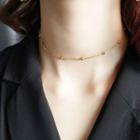 Sterling Silver Beaded Choker Gold - One Size