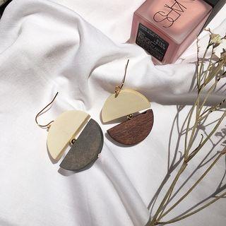 Wood Disc Statement Earring