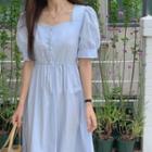 Sweetheart-neck Gathered Long Dress