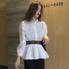 Long-sleeve Belted Shirt