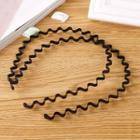 Wavy Alloy Headband 3 Pcs - Black - One Size