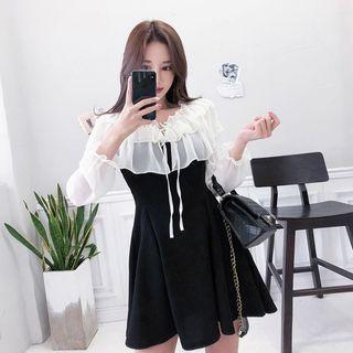 Tie-neck Layered Dress