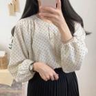 Dotted Blouse / A-line Skirt