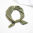 Striped Silk Neck Scarf Matcha Green - One Size
