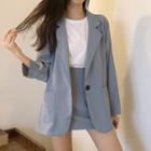 Set: Single Button Blazer + A-line Skirt