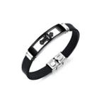 Fashion Simple Plated Black Cross Geometry 316l Stainless Steel Silicone Bracelet Black - One Size