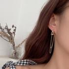 Alloy Moon Chained Dangle Earring 1 Pc - Alloy Moon Chained Dangle Earring - One Size