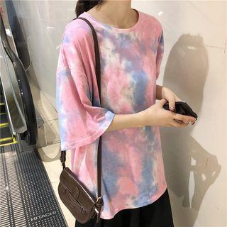 Tie Dyed Elbow-sleeve T-shirt