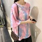 Tie Dyed Elbow-sleeve T-shirt