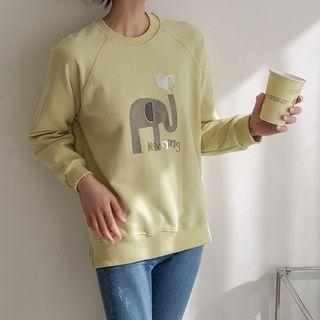 Raglan Elephant-printed Sweatshirt