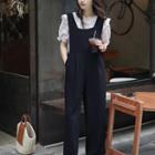 Wide Leg Jumper Pants Dark Blue - One Size