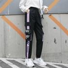 Two-tone Lettering Cargo Jogger Pants