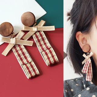 Plaid Strap Earring / Clip-on Earring