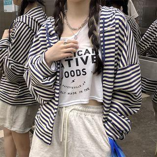 Stripe Oversized Hood Jacket Stripe - One Size