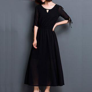 A-line Chiffon Midi Dress
