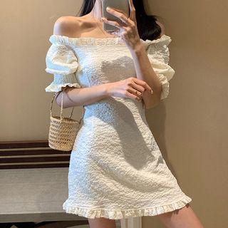 Short-sleeve Smocked Mini Dress