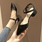 Pointed Ankle-strap Chunky Heel Sandals