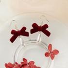 Bow Dangle Earring 1 Pair - 925 Silver - Red - One Size