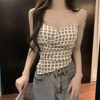 Print Irregular Padded Camisole Top
