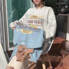 Fried Eggs Printed Fleece-lined Sweatshirt