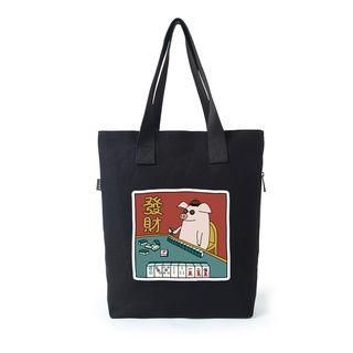 Pig Print Canvas Shopper Bag