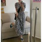 Zebra Printed Short-sleeve Top / Skirt
