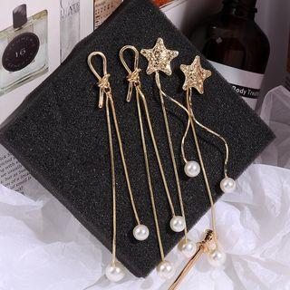 Faux Pearl Alloy Fringed Earring