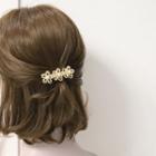 Faux Pearl Alloy Flower Hair Clip 1 Pc - Faux Pearl Alloy Flower Hair Clip - Gold - One Size