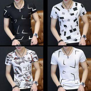 Short Sleeve Round Neck Print T-shirt