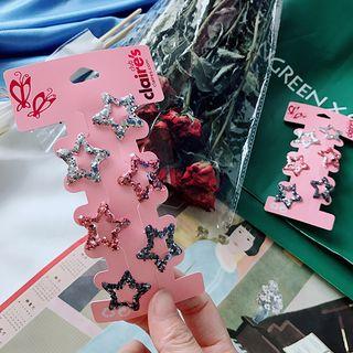 Set Of 6: Sequined Star Hair Clip Set Of 6 - As Shown In Figure - One Size