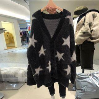 V-neck Star Print Cardigan