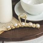 Faux Pearl Hair Clamp 1 Pc - Gold - One Size