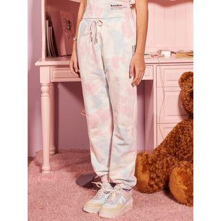 Pastel Tie-dyed Jogger Pants Multicolor - One Size