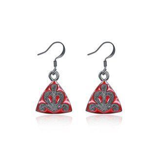 Elegant Fashion Geometric Triangle Texture Earrings Silver - One Size