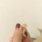 Cat Eye Stone Open Ring K291 - Gold - One Size