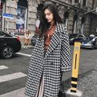 Patterned Buttoned Long Coat