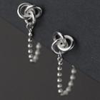 Flower Chain Sterling Silver Dangle Earring 1 Pair - Silver - One Size