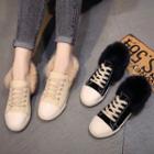 Faux-fur Trim Lace-up Sneakers