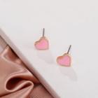 Heart Glaze Earring 1 Pair - Pink - One Size