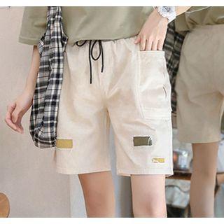 Ripped Panel Knee-length Shorts