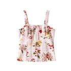 Floral Print Check Camisole Top