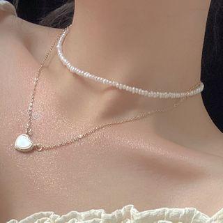 Heart Chain Necklace 0430a - Necklace - One Size