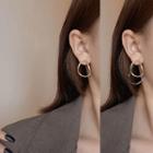 Double Oval 925 Sterling Silver Drop Earring 1 Pair - E2536 - Gold - One Size