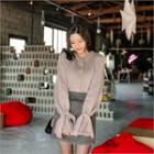 Round-neck Tie-sleeve Cardigan