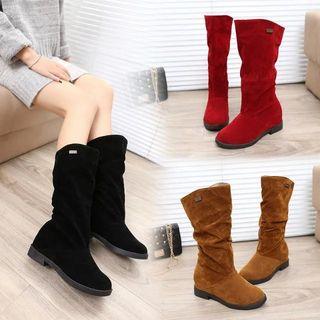 Faux Suede Mid-calf Boots