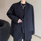 Mock Two-piece Padded Panel Single-breasted Blazer
