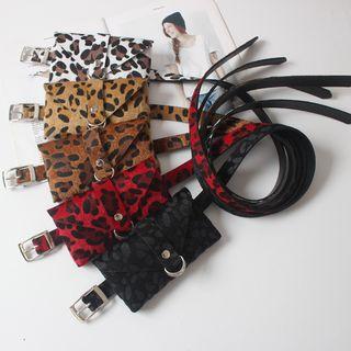 Leopard Print Faux Leather Belt Bag